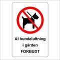 Hundeluftning forbudt 20 x 30 cm