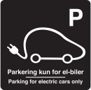Parkering kun for el-biler 50 x 50 cm